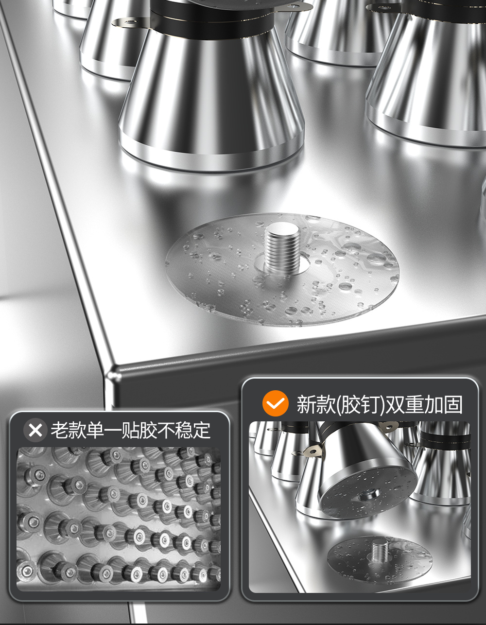 冠博仕GE1240H雙槽超聲波清洗機帶鼓風烘干 | 45L/600W | 工業用大功率五金模具汽修大型超音波除油清潔機